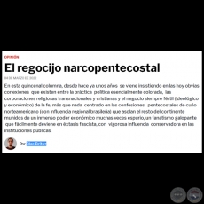 EL REGOCIJO NARCOPENTECOSTAL - Por BLAS BRÍTEZ - Viernes, 04 de Marzo de 2022